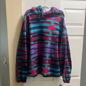 Urban Outfitters Multicolor Patterned Fleece Hoodie